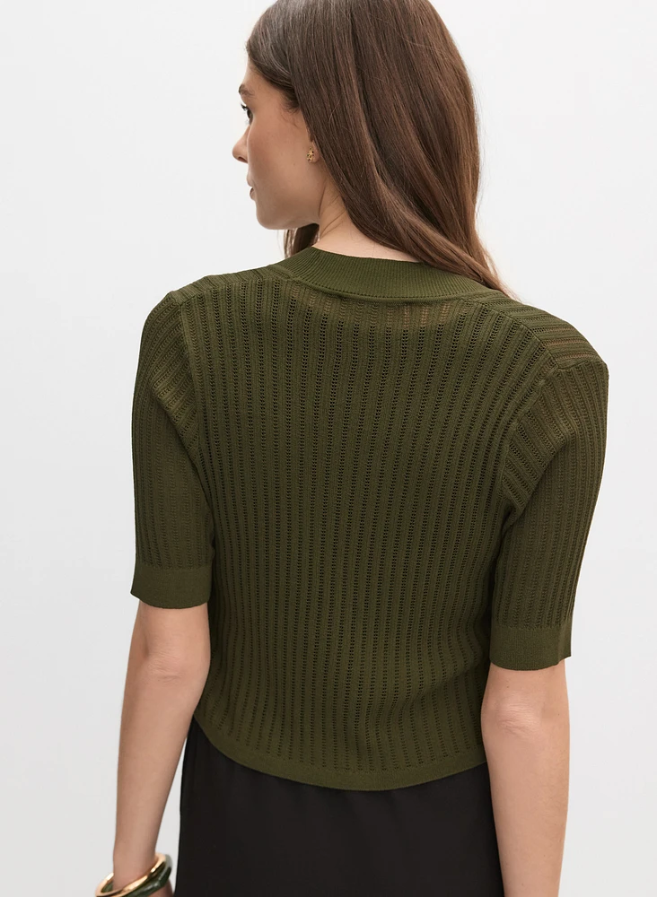 Pointelle Knit Bolero