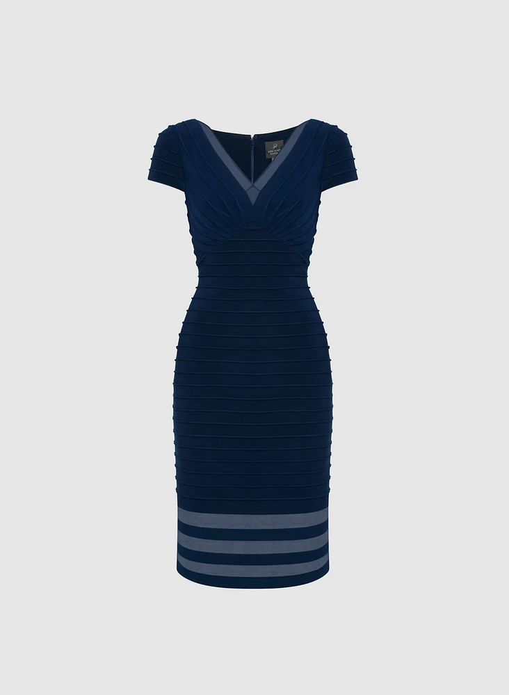 Adrianna Papell - Mesh Illusion Banded Dress