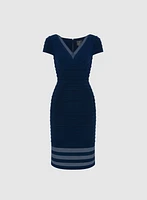 Adrianna Papell - Mesh Illusion Banded Dress