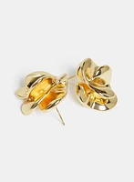 Rosette Button Earrings