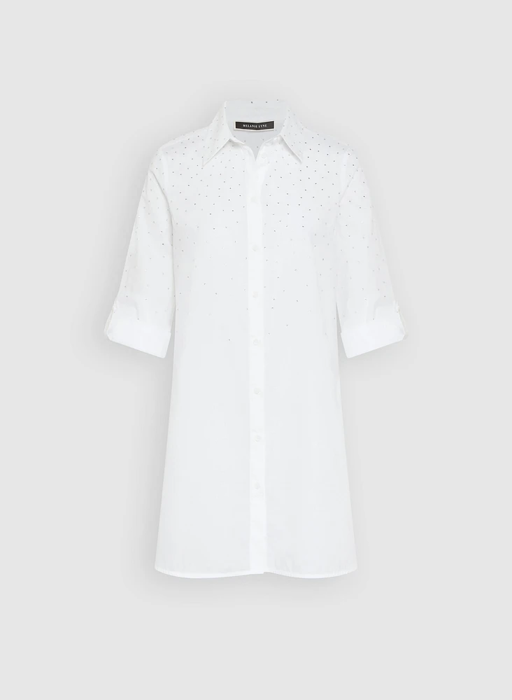 Blouse en coton ornée de pierres