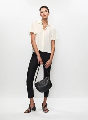 Blouse en crêpe et pantalon à jambe droite