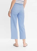 Wide-Leg Denim Capris