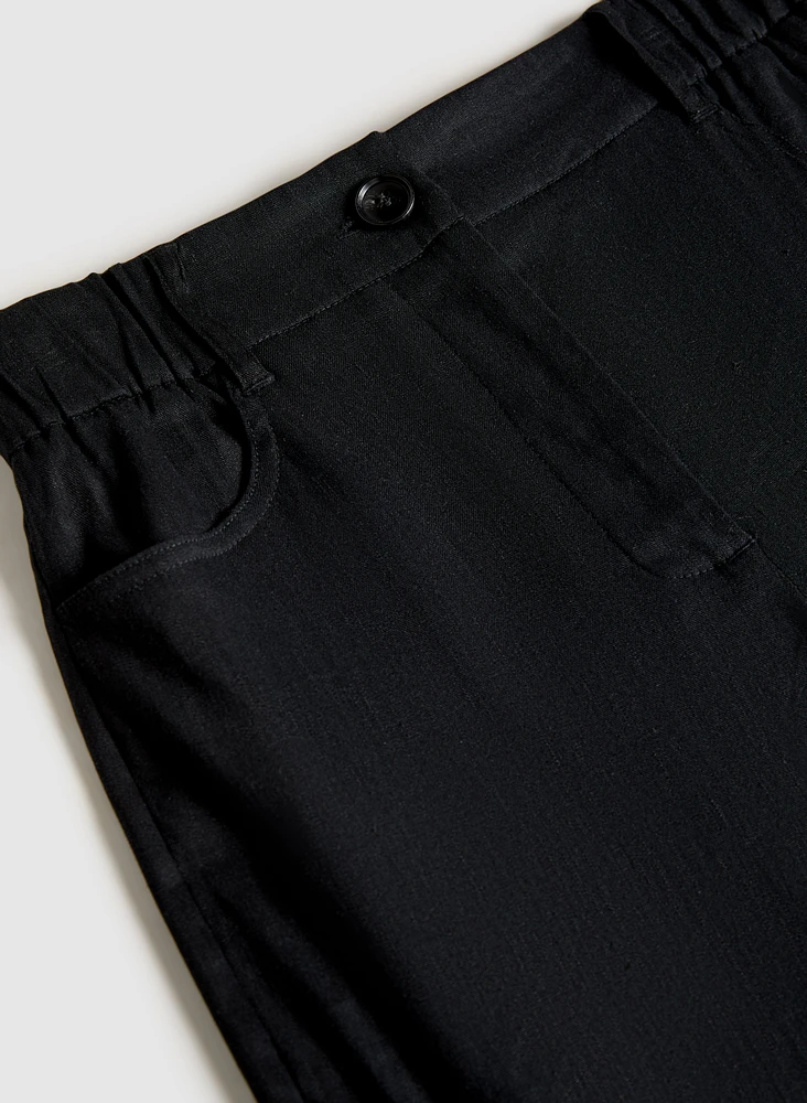 Linen-Blend Capris