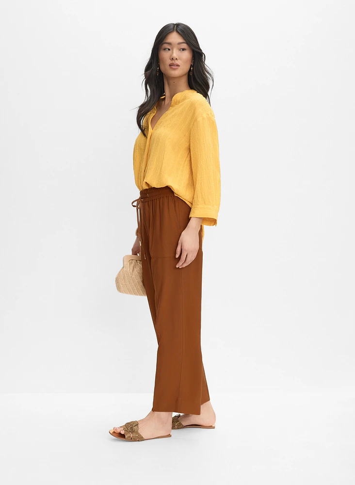 Drawstring Pull-On Capris
