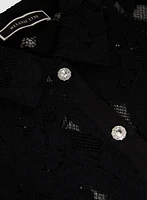 Pearl Button Lace Blouse