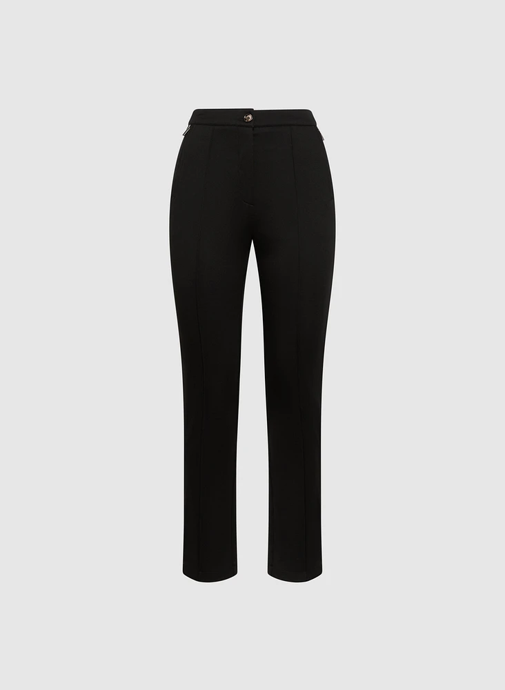 Pintuck Straight-Leg Pants