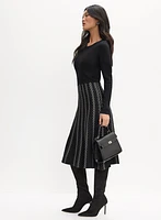 Mixed Jacquard Knit Dress