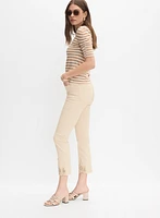 Pearl Embellished Denim Capris