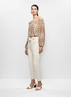 Pantalon en denim à taille nouée