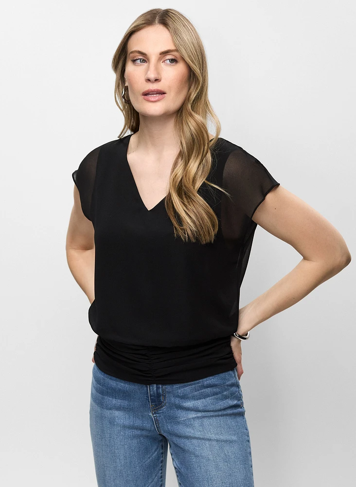 V-Neck Chiffon Blouse