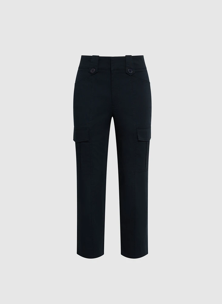 Stretch-Cotton Cargo Capris