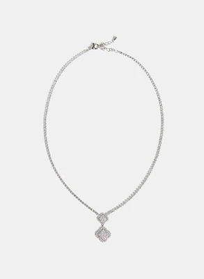 Cubic Zirconia Clover Pendant Necklace