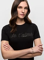 T-shirt ras-du-cou à slogan
