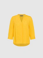 Blouse sans col à pierres