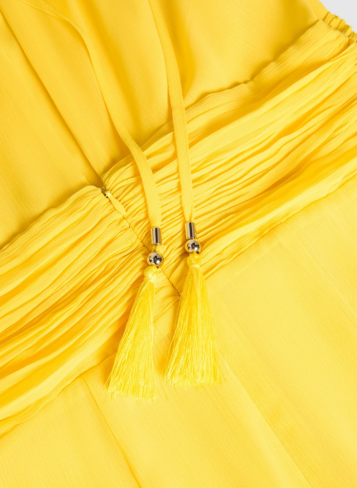 Robe en chiffon à encolure licou