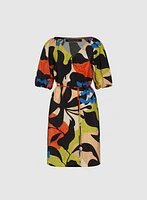 Robe à motif feuilles abstrait