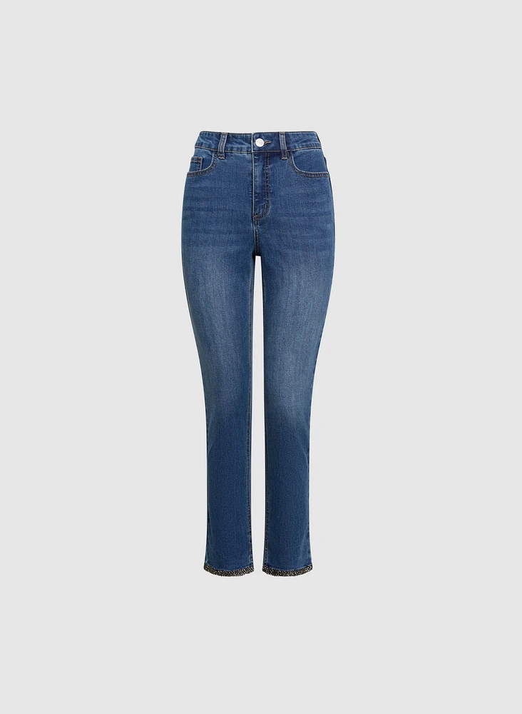 Embellished Hem Detail Jeans