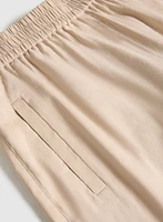 Pantalon gaucho large à taille élastique