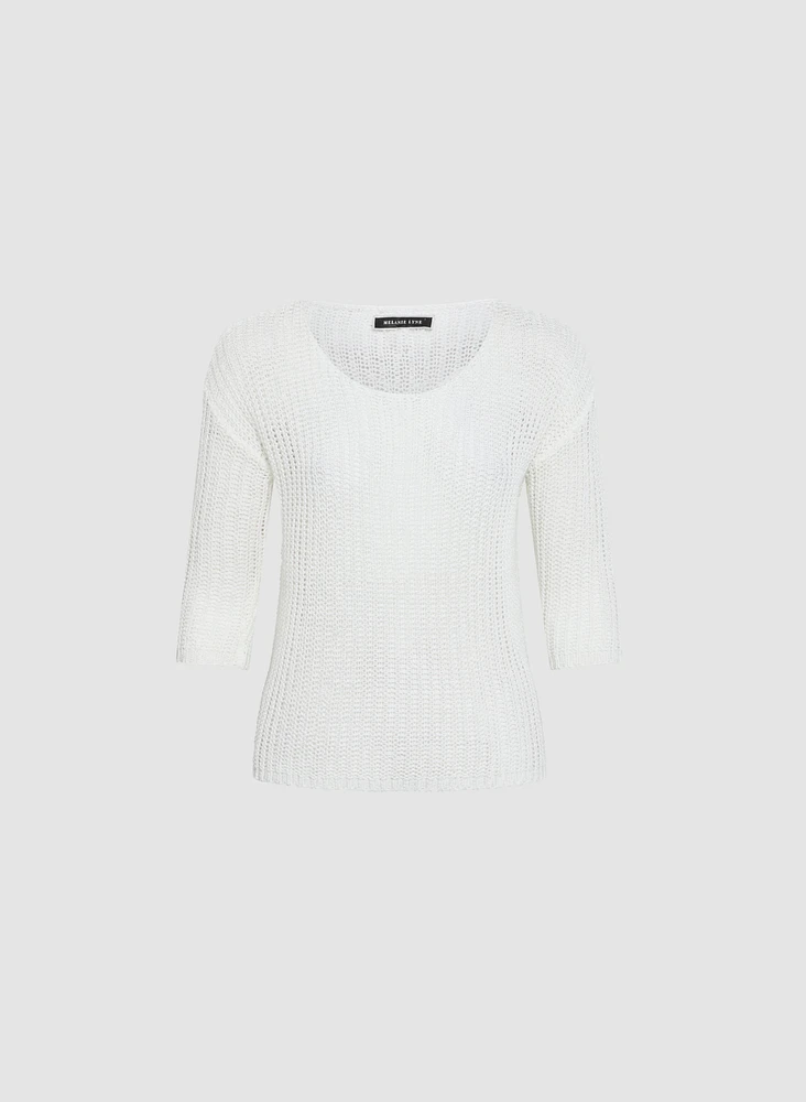 Pull à manches 3/4 en tricot