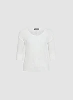 Pull à manches 3/4 en tricot