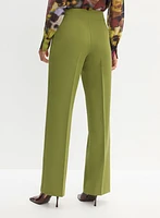 Pantalon à jambe large et nervures décoratives
