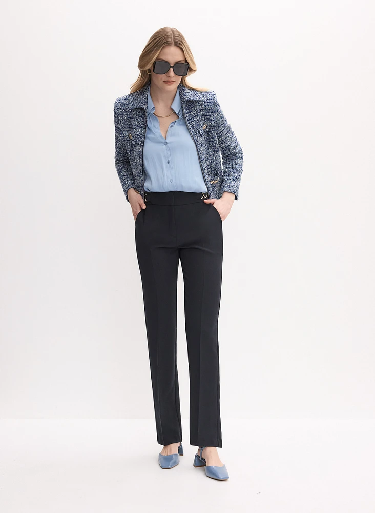 Lauren Ring Insert Straight-Leg Pants