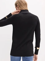 Mock Neck Rib Knit Sweater