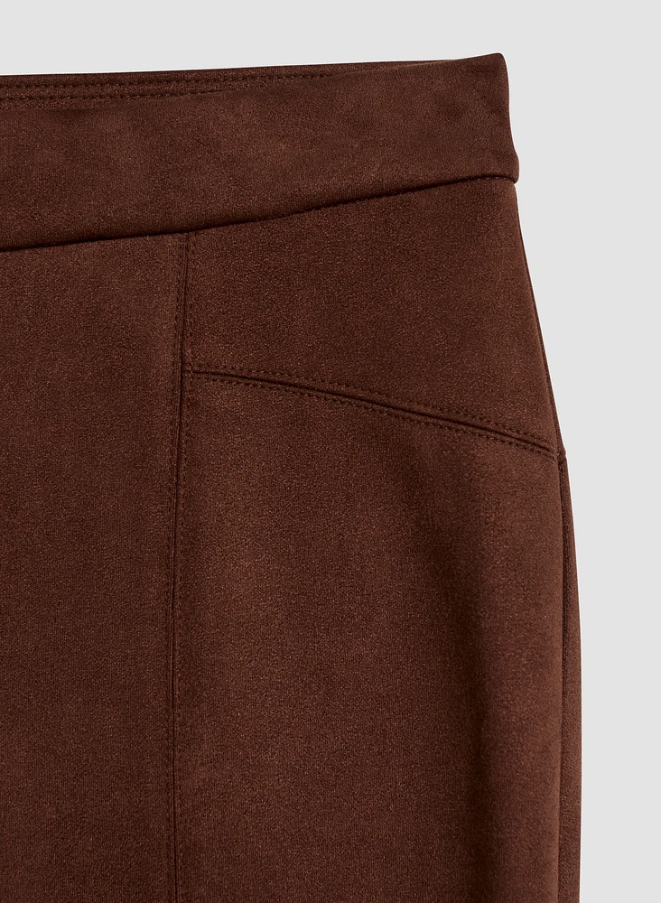 Pantalon étroit en faux suède