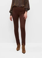 Pantalon étroit en faux suède