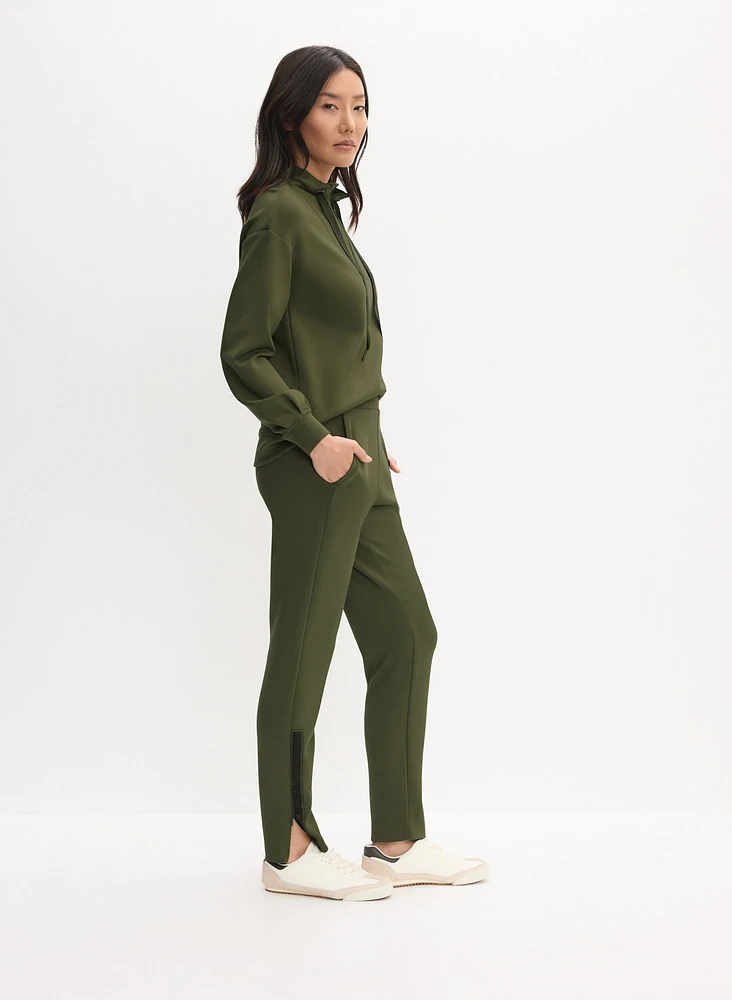 Pantalon à jambe étroite ourlet fendu