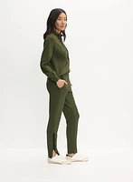 Pantalon à jambe étroite ourlet fendu