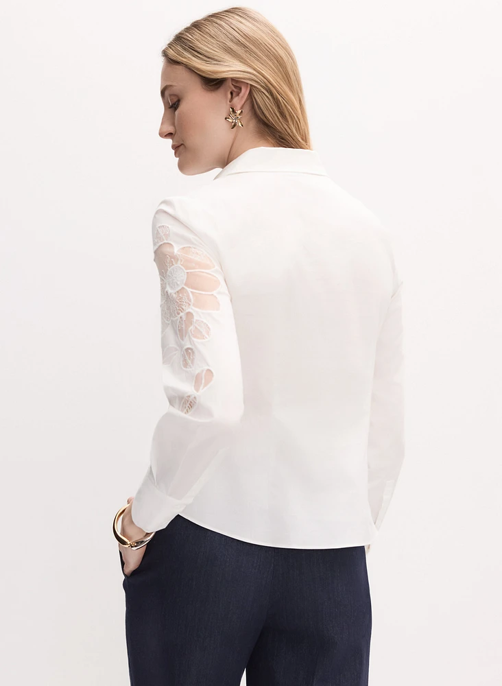 Floral Cutout Blouse