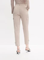Satin Buckle Detail Cargo Pants