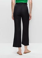 Pantalon en lin mélangé à jambe semi-évasée