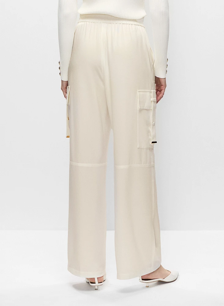 Pantalon large style cargo à enfiler