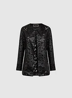 Veste florale en cuir végane