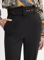Belted Straight-Leg Pants