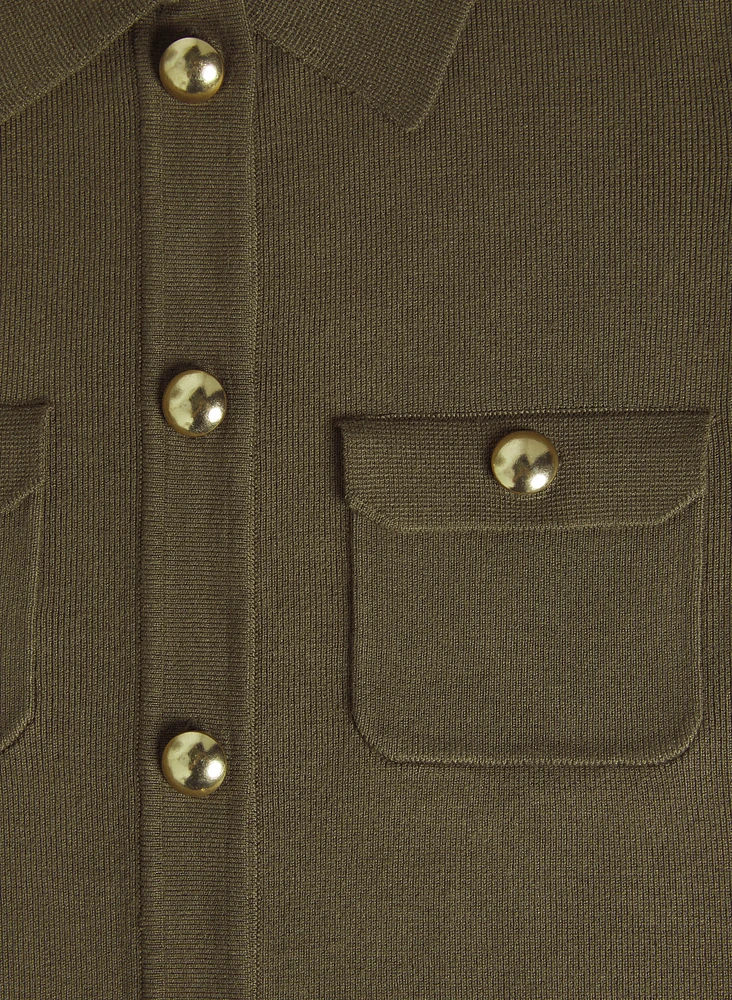 Polo boutonné en tricot