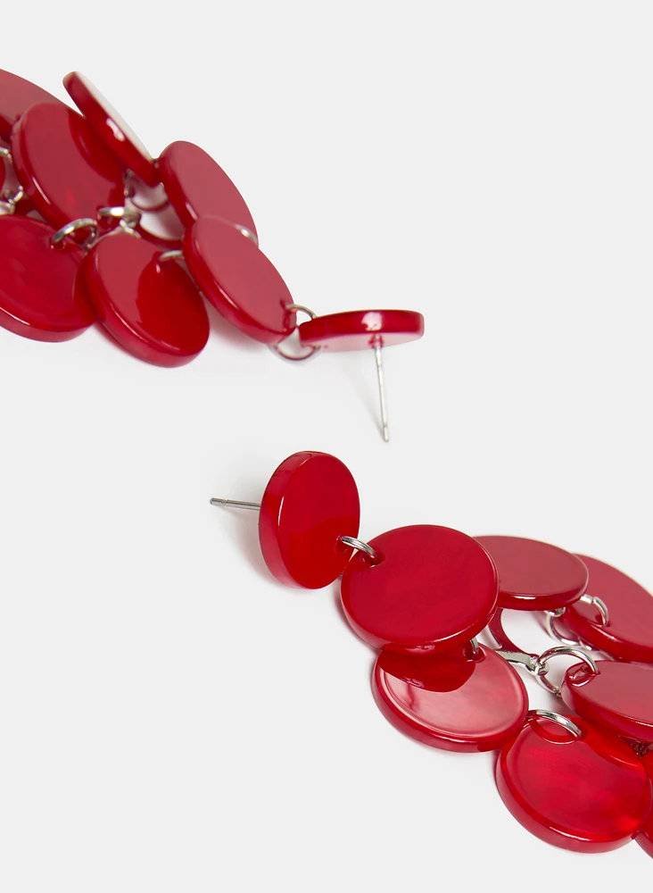 Disc Drop Earrings