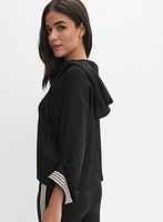 Striped Trim Zip-Up Jacket