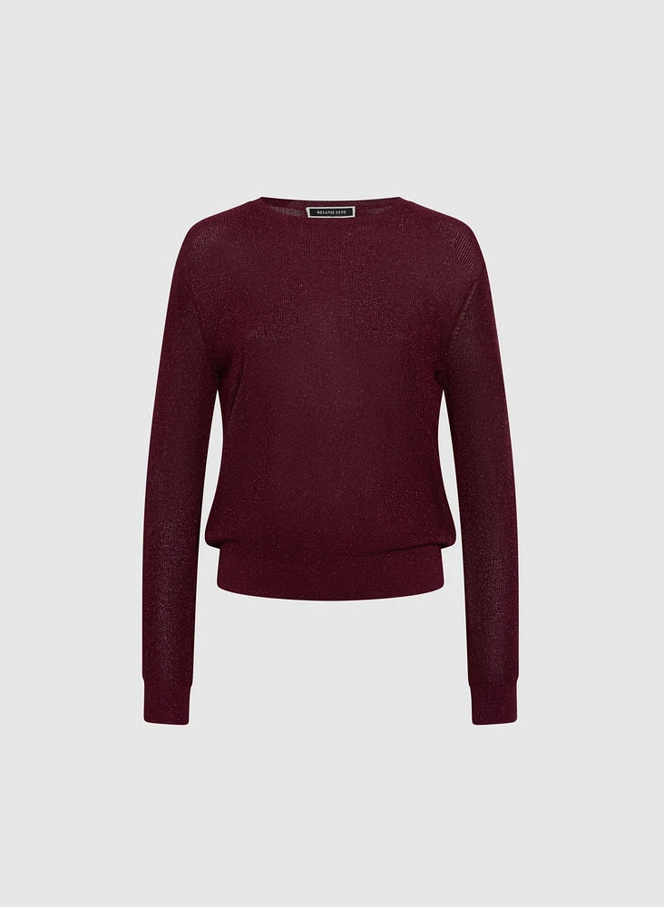 Pull à manches longues en tricot métallique
