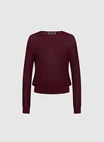 Pull à manches longues en tricot métallique
