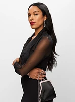 Sheer Sleeve Mesh Bolero