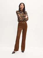 Pantalon large en faux suède