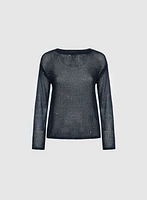 Open Knit Pullover Sweater