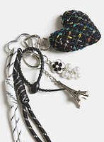 Tweed Heart Key Chain