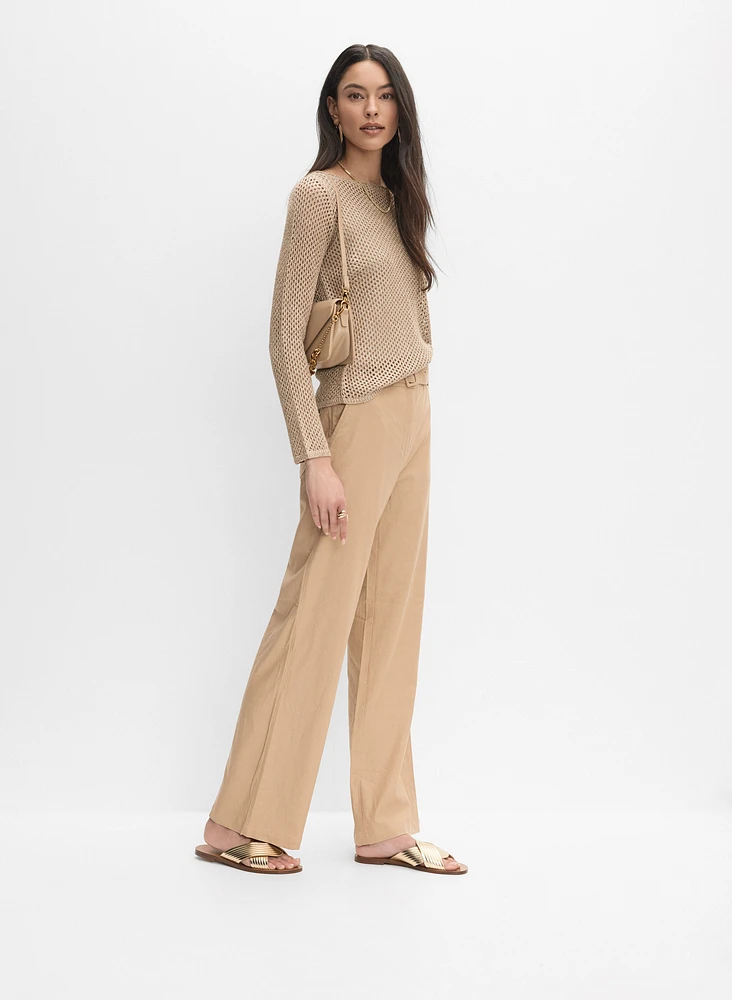 Metallic Open Knit Sweater
