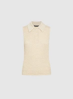 Sleeveless Polo Pullover