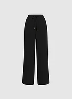 Drawstring Waist Wide-Leg Pants